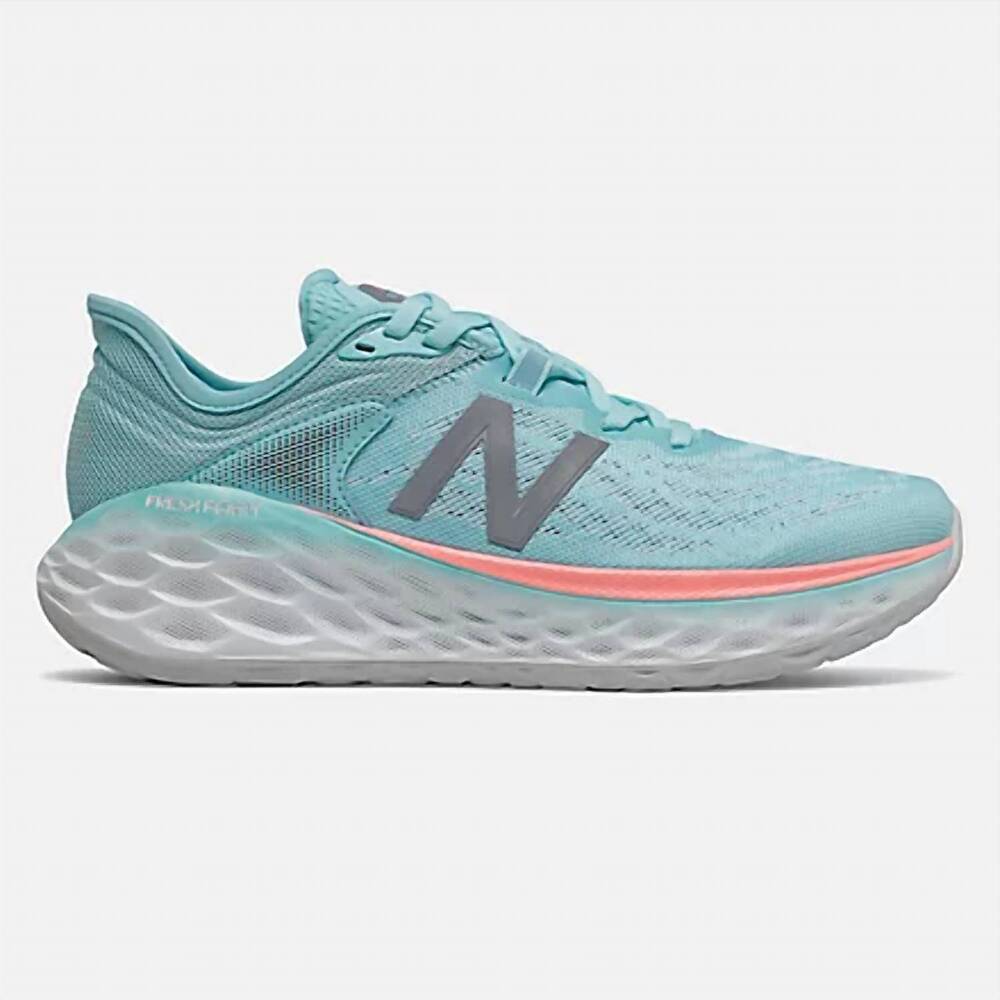 NEW NEW BALANCE women's fresh foam more v2 running shoe in sea salt/newport blue